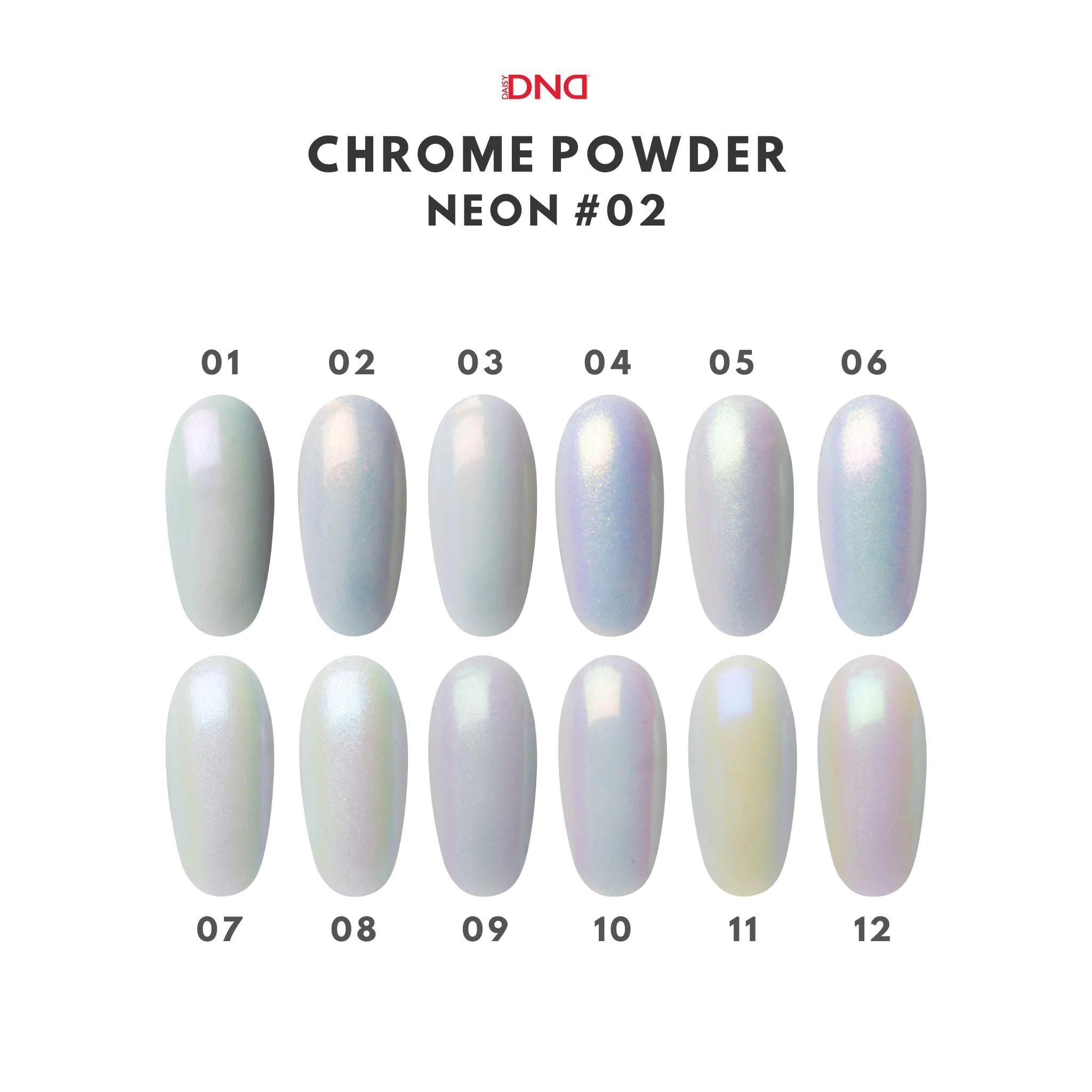 DND Chrome Powder β Neon #02 (12pcs.) - Image 3