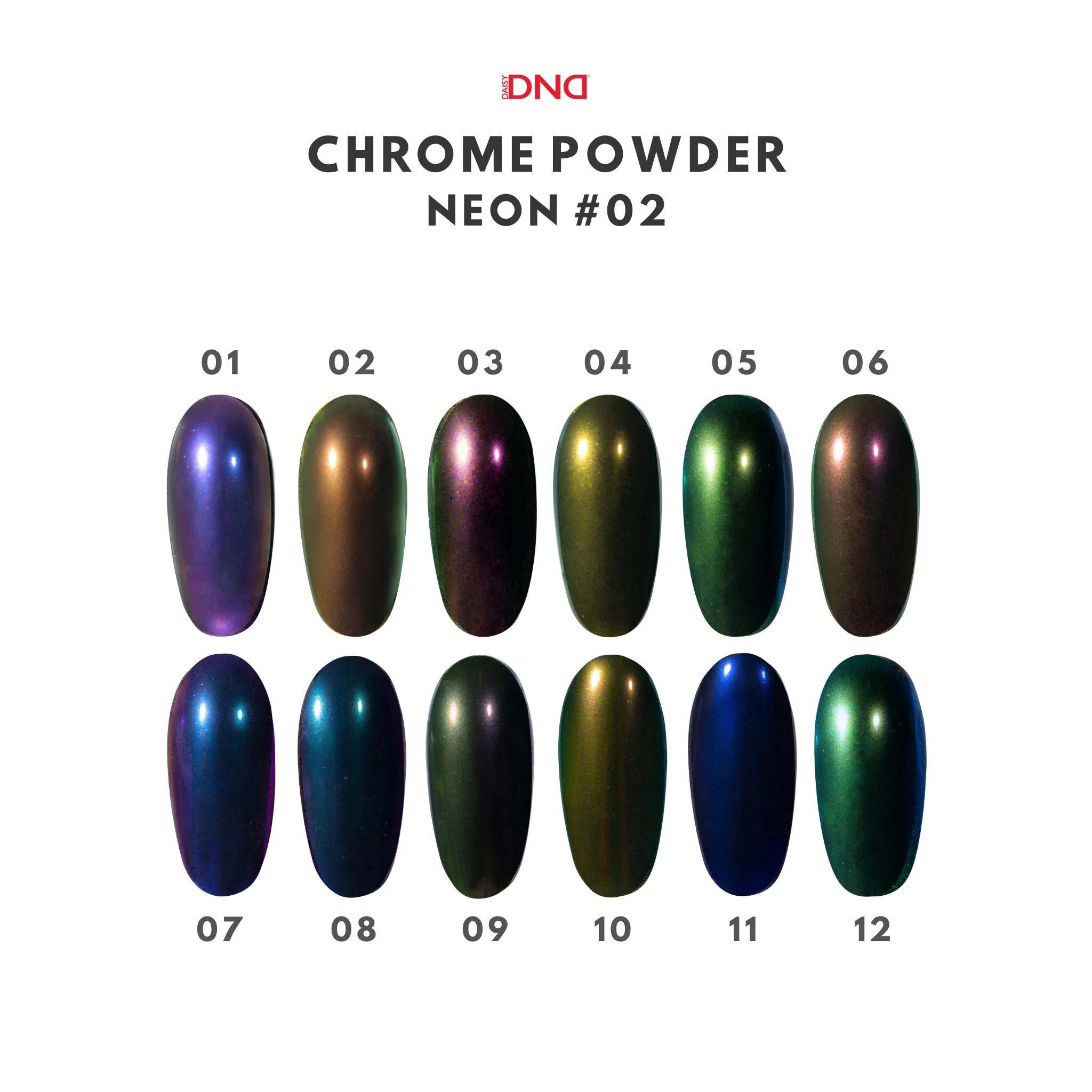 DND Chrome Powder β Neon #02 (12pcs.) - Image 4