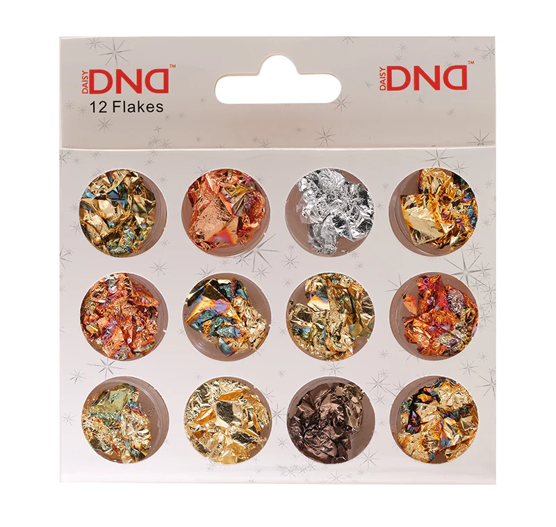 Gold Multi-Color Foil Flakes Nail Design - Image 6
